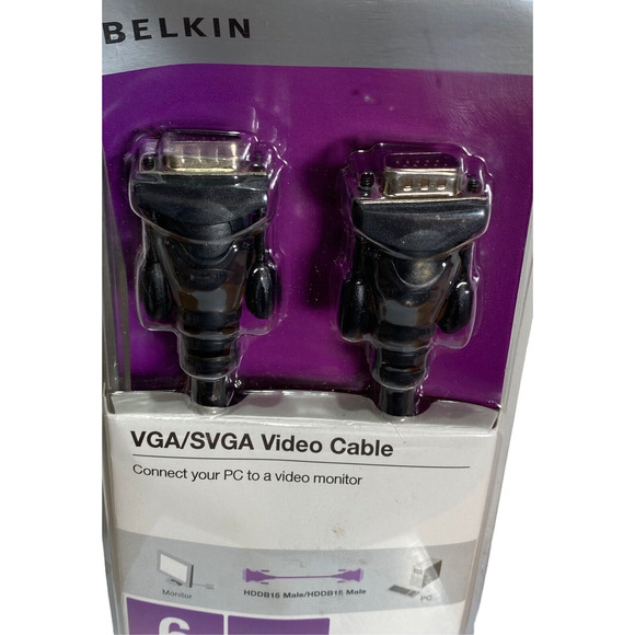 Belkin VGA SVGA Video Cable New In Blister Pack Never Opened - Picture 2 of 6